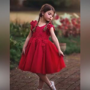 Trish sculls red holiday dress